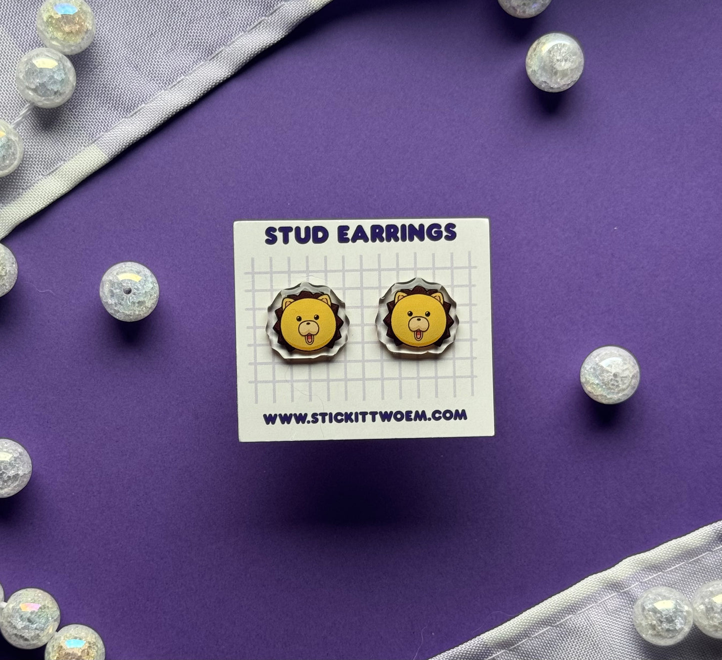 Lion Doll Stud Earrings