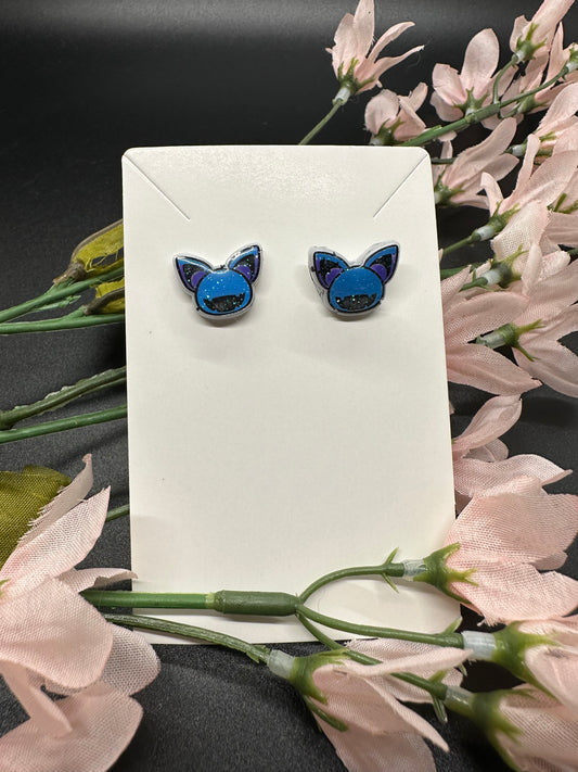 Blue Bat Earrings