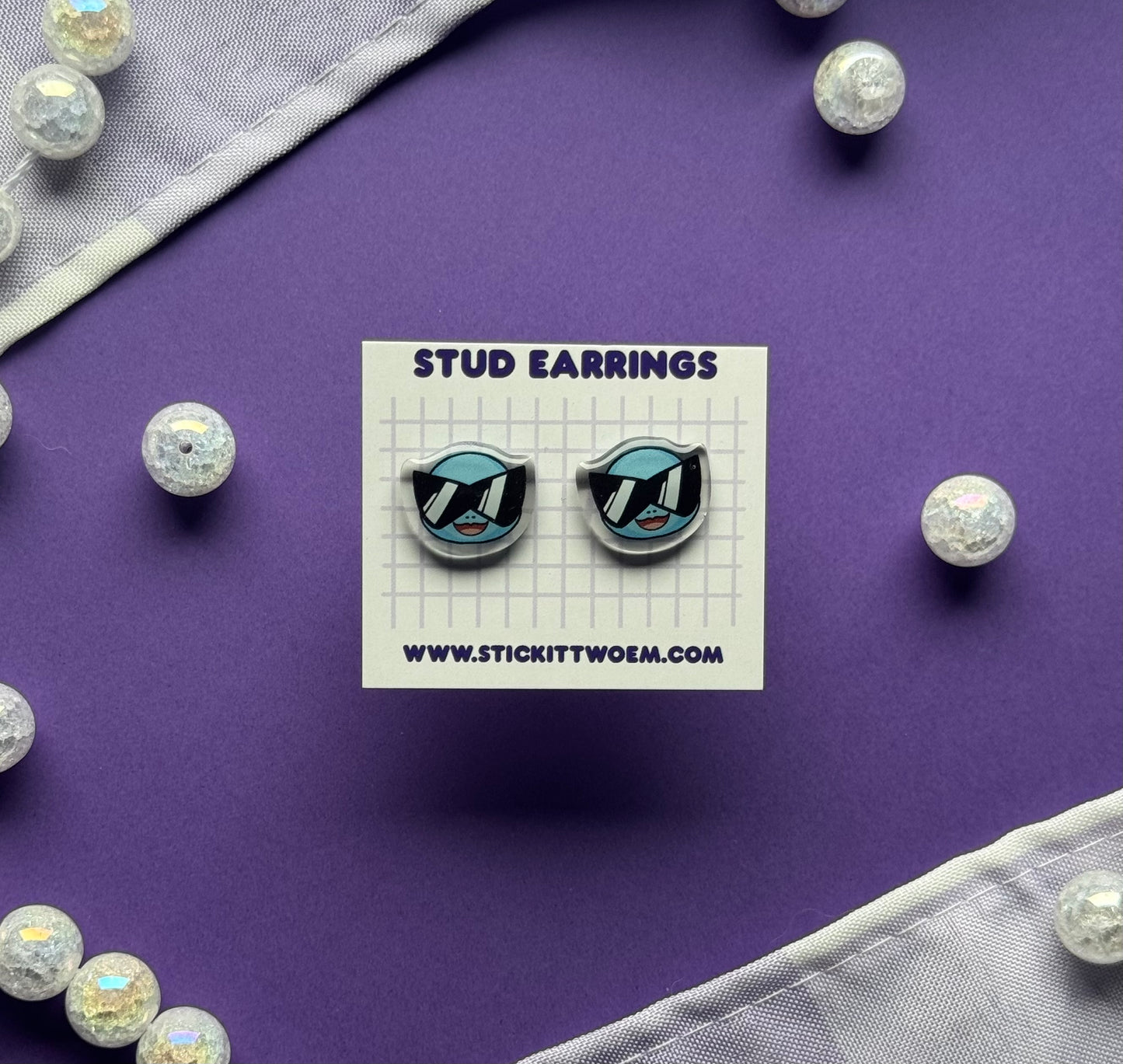 Sunglasses Turtle Stud Earrings
