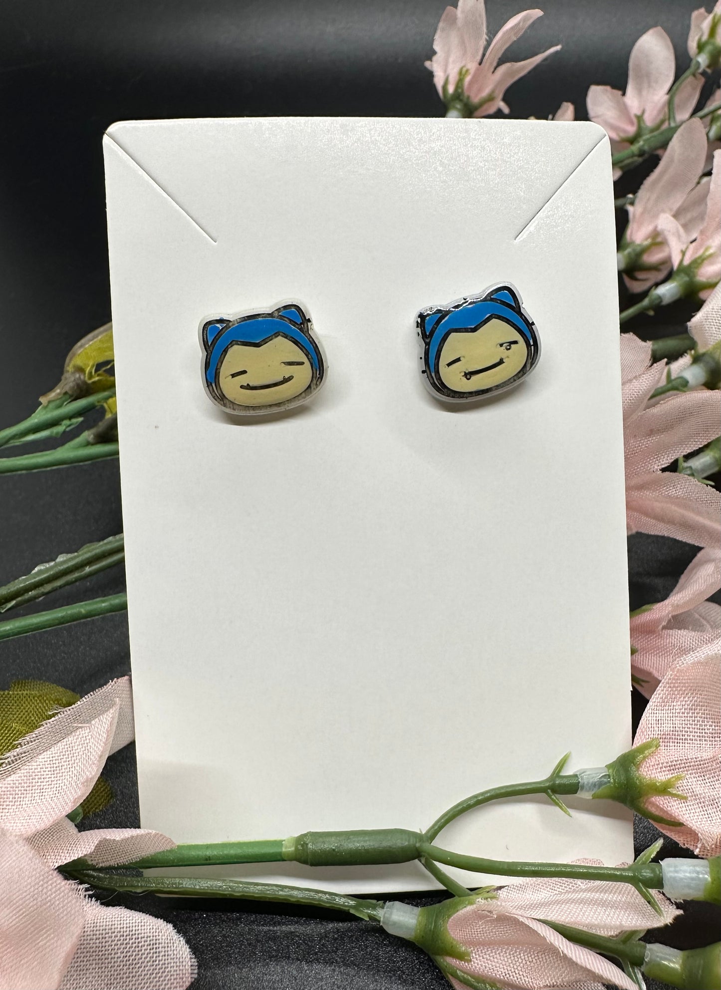 Sleepy Blue Bear Earrings