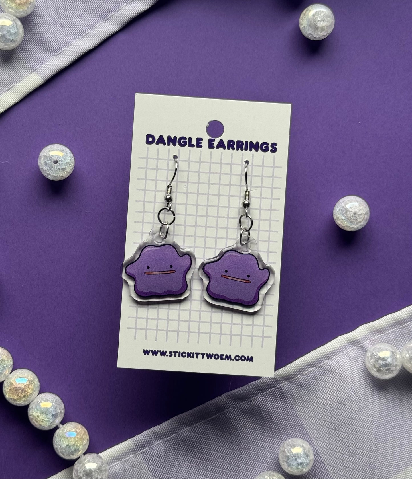 Purple Blob Dangle Earrings