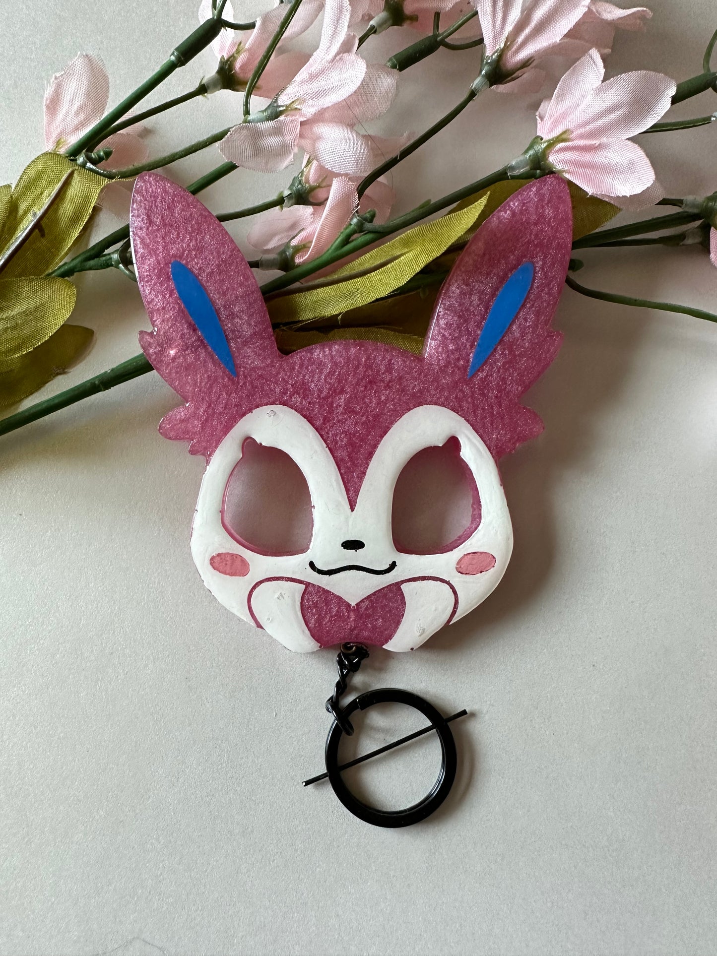 Handmade Pink Evolution Fairy Spirit Defense Keychain