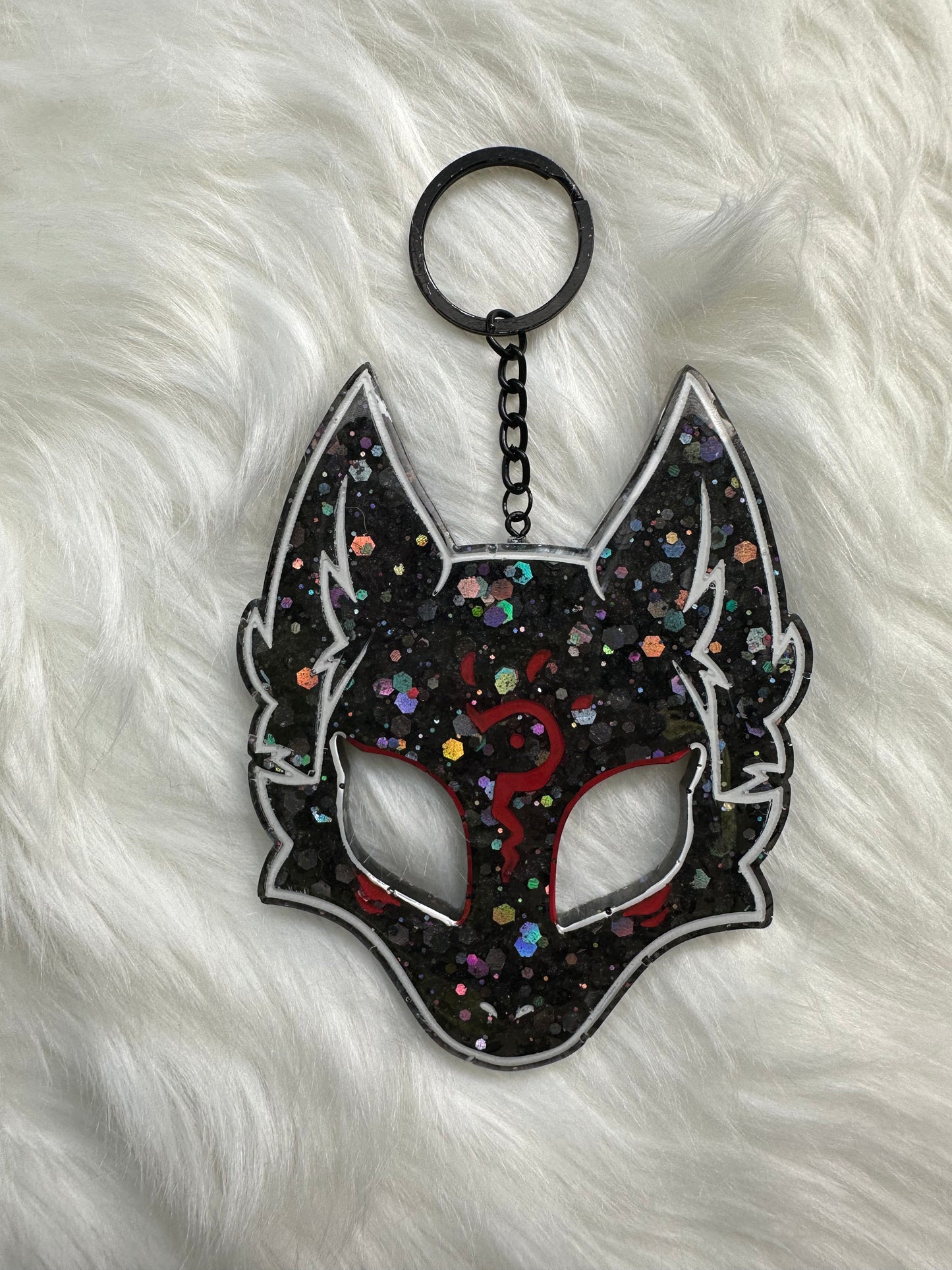 Kitsune Dog Custom Resin Homemade Keychain