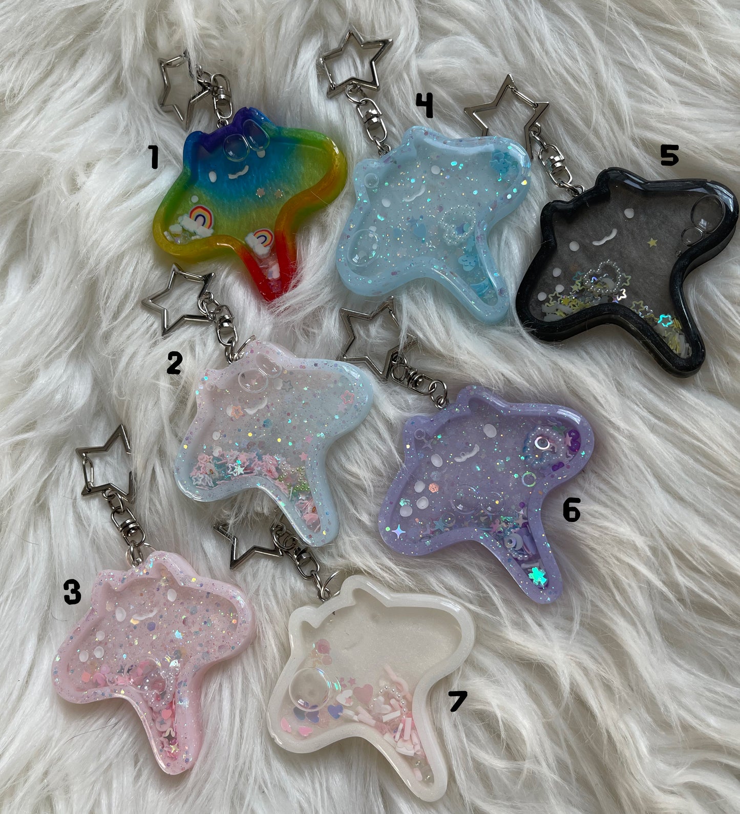 Adorable Colorful Handmade Manta Ray Resin Shaker Keychains