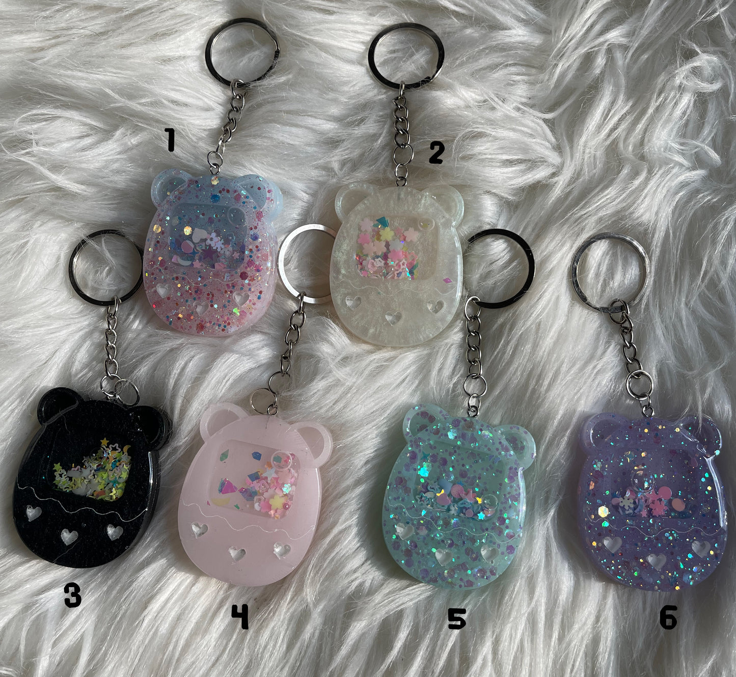 Kawaii Old School Tamagotchi Resin Shaker Keychain