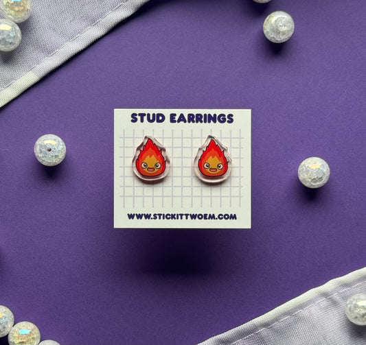 Fire Demon Stud Earrings