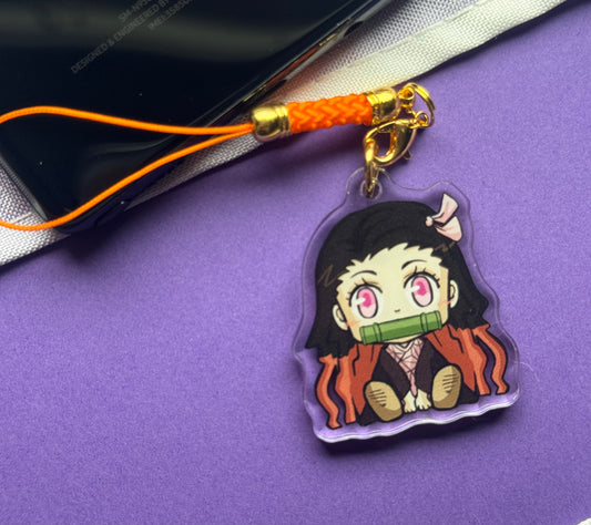 Half Demon Girl Phone Charm