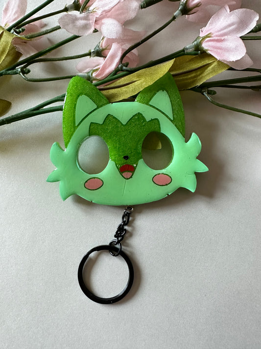 Handmade Tony Green Kitty Spirit Defense Keychain