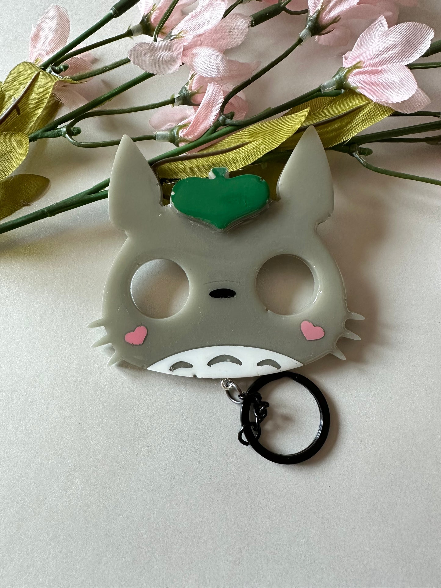 Handmade Squishy Grey Forest Panda Defense Keychain