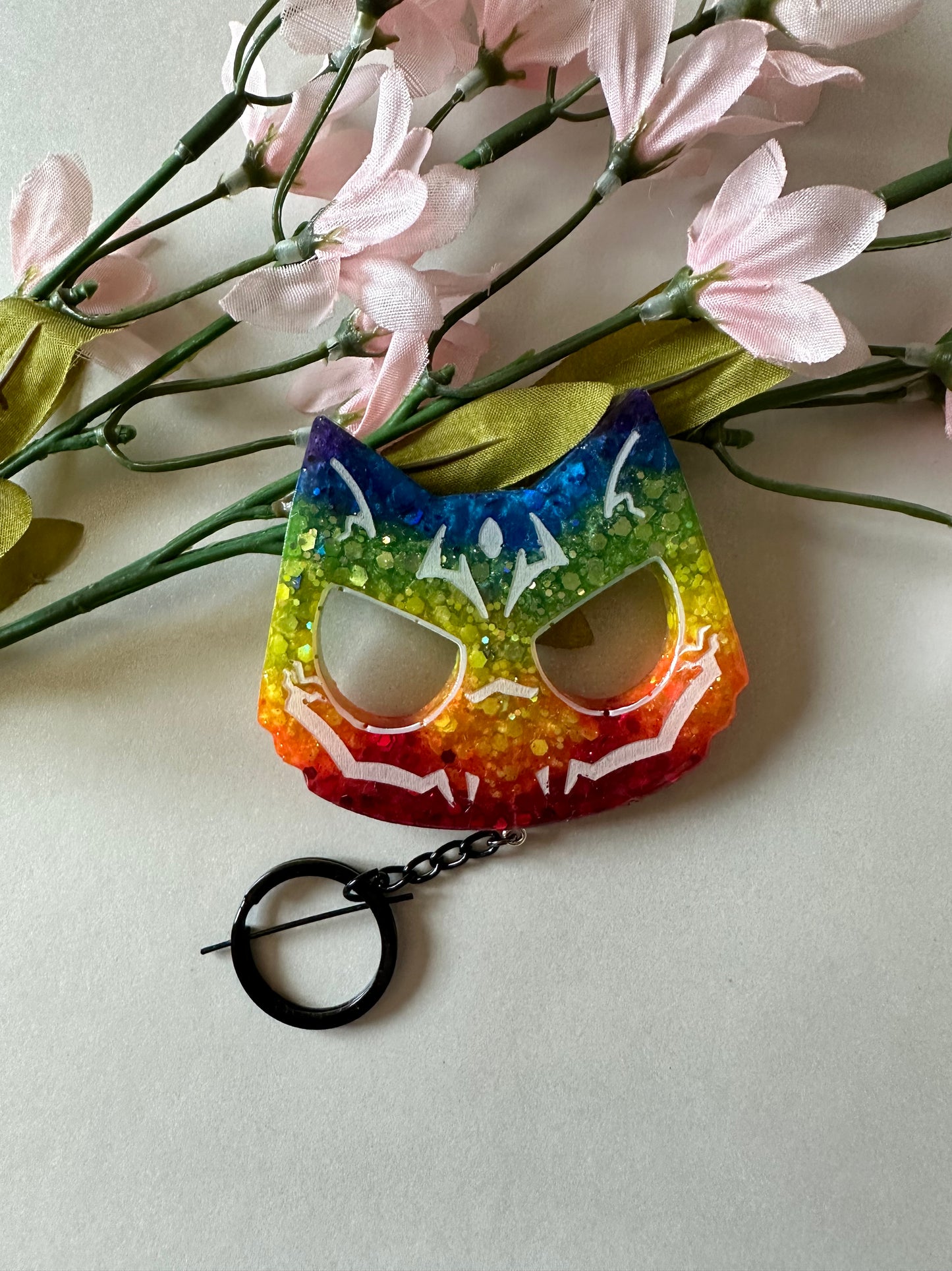 Handmade Pride Finger Demon Defense Keychain