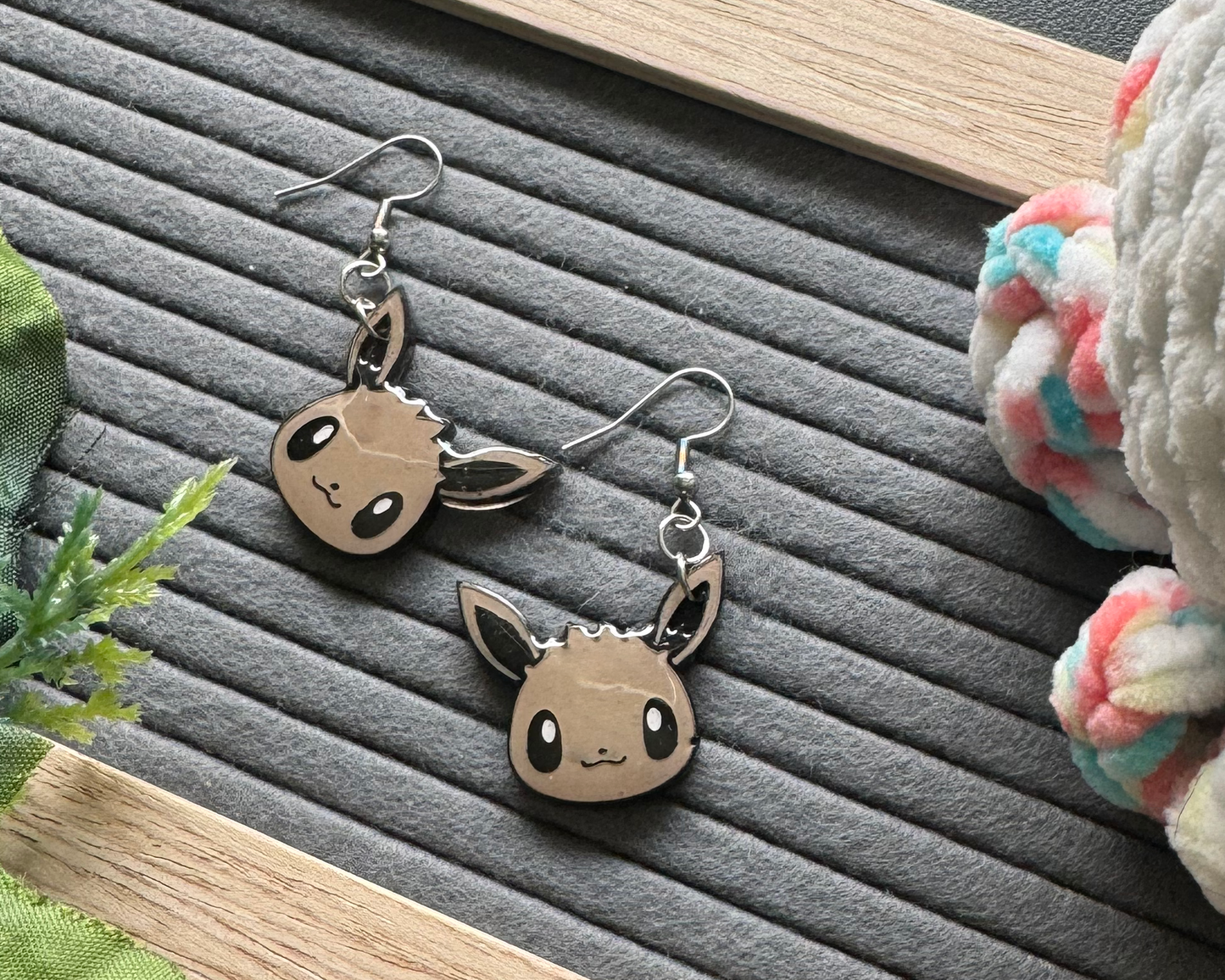 Brown Fox Baby Hypoallergenic Dangle Earrings