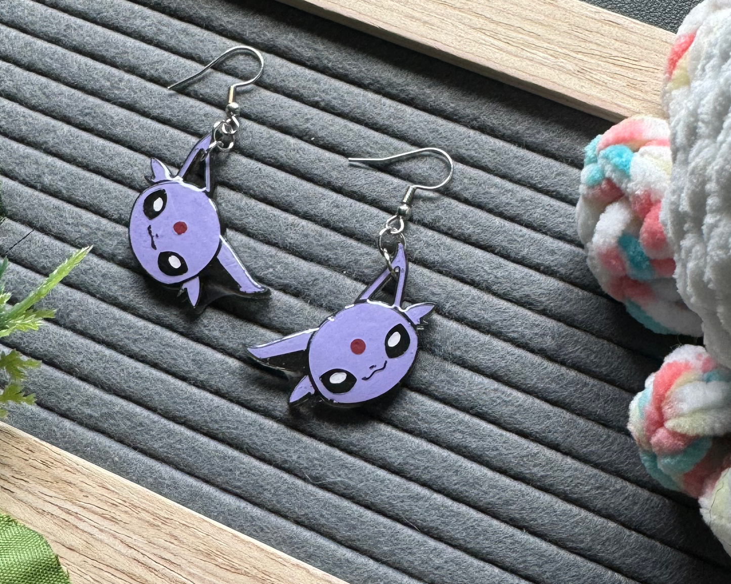 Purple Psychic Evolution Monster Hypoallergenic Dangle Earrings