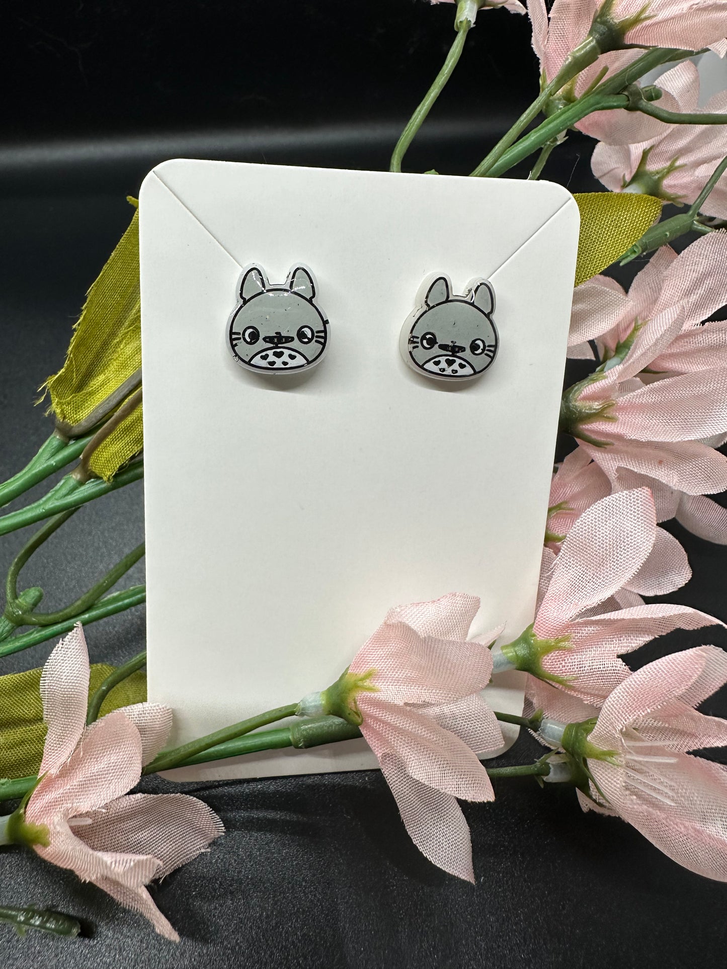 Grey Forest Bear Spirit Earrings