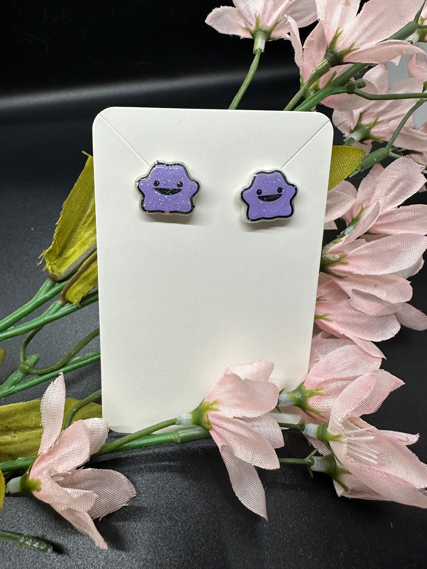 Purple Blob Monster Earrings