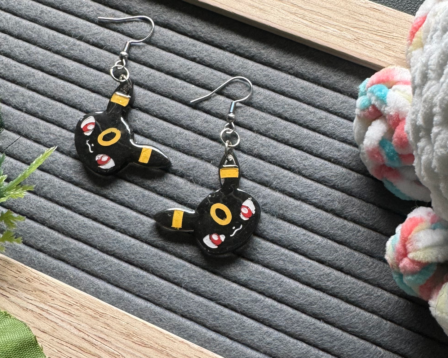 Black Dark Monster Hypoallergenic Dangle Earrings