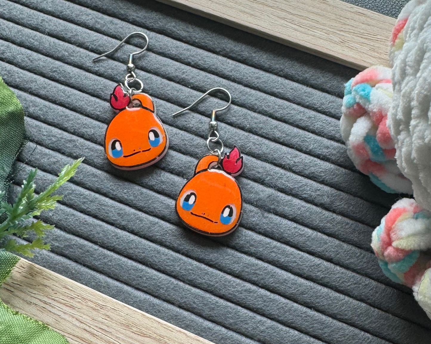 Baby Fire Monster Hypoallergenic Dangle Earrings