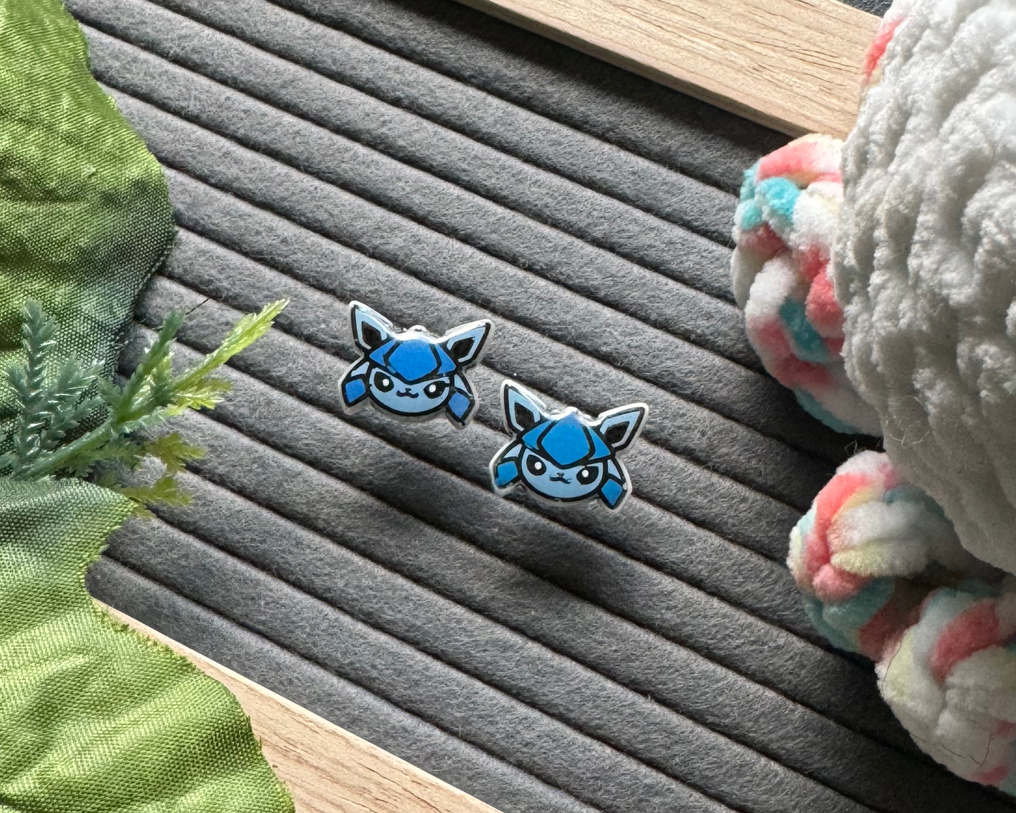 Ice Fox Blue Glacier Hypoallergenic Earrings