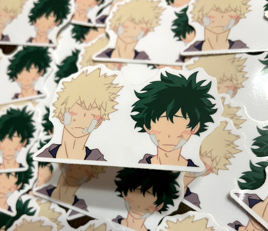 Bakugo Deku Blush Injured Vinyl Sticker