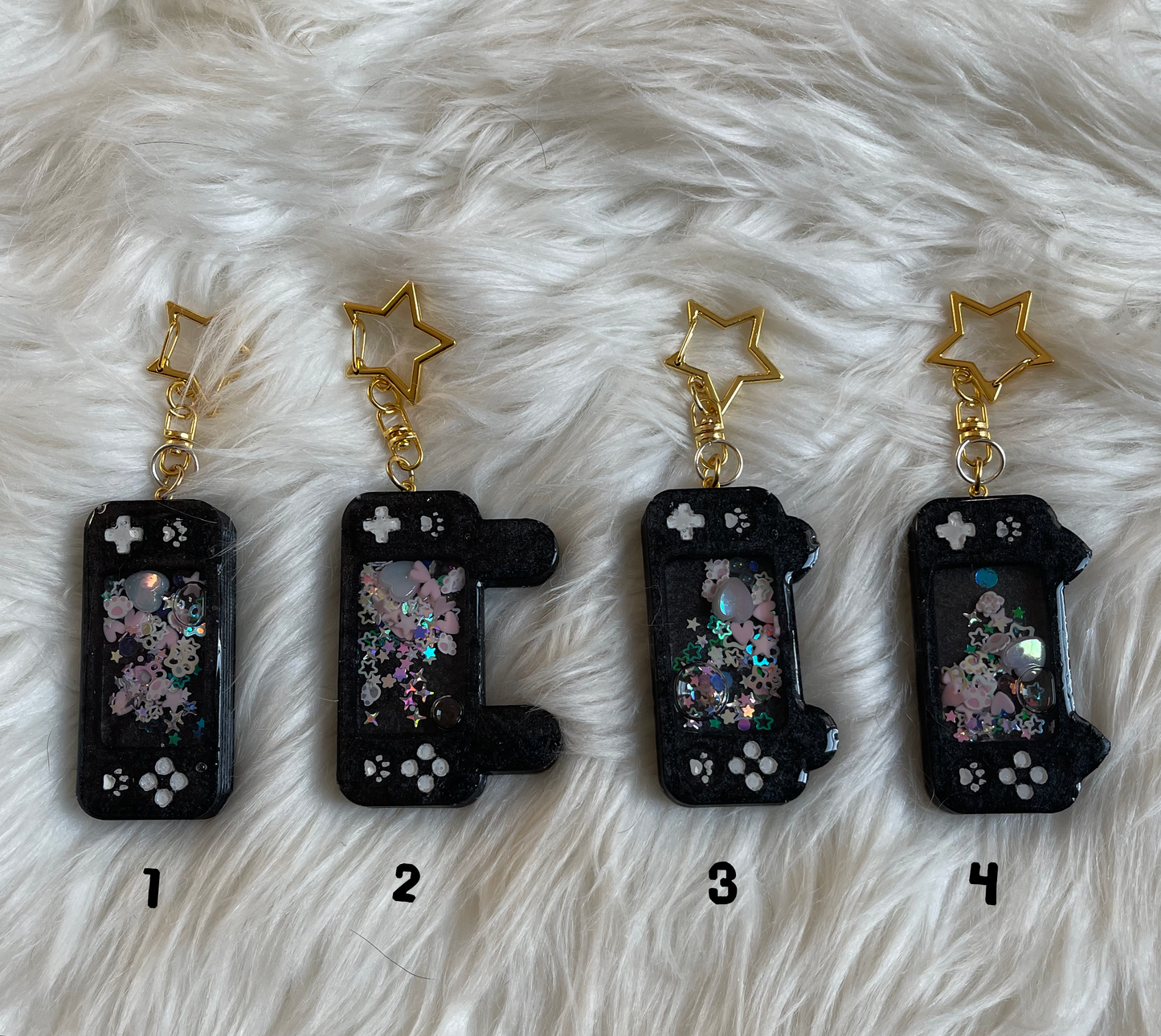 Adorable Handmade Sparkle Resin Video Game Controller Keychain