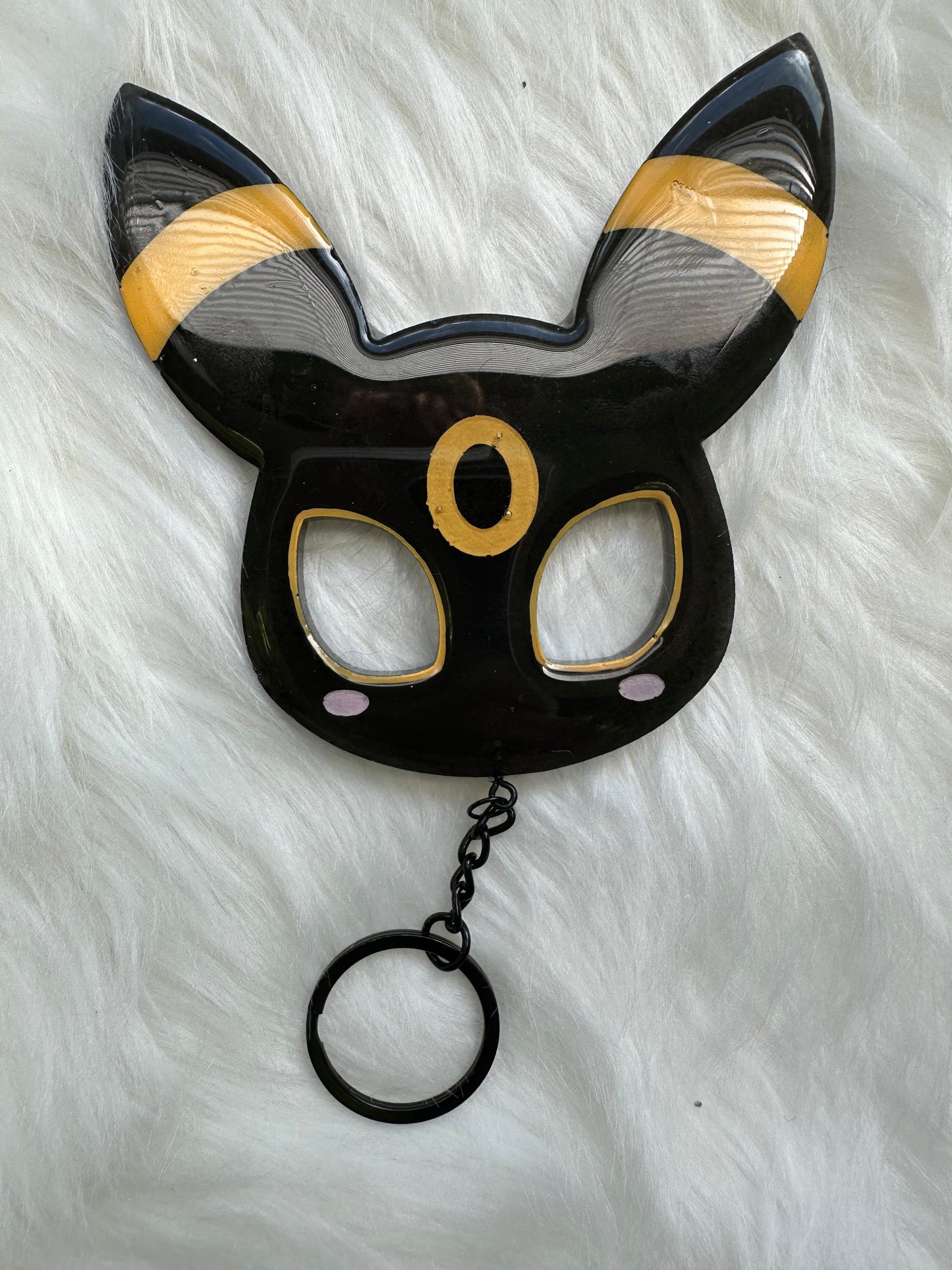 Dark Yellow Ear Animal Custom Handmade Resin Keychain