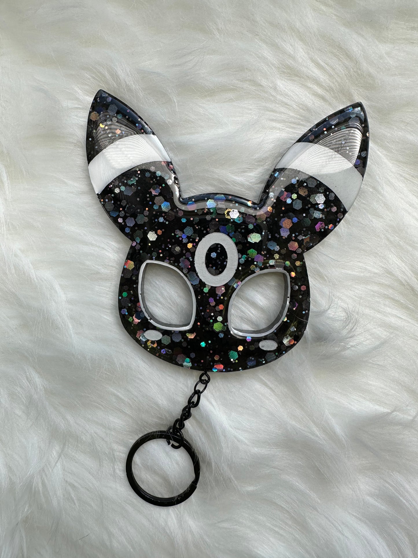 Dark Yellow Ear Animal Custom Handmade Resin Keychain