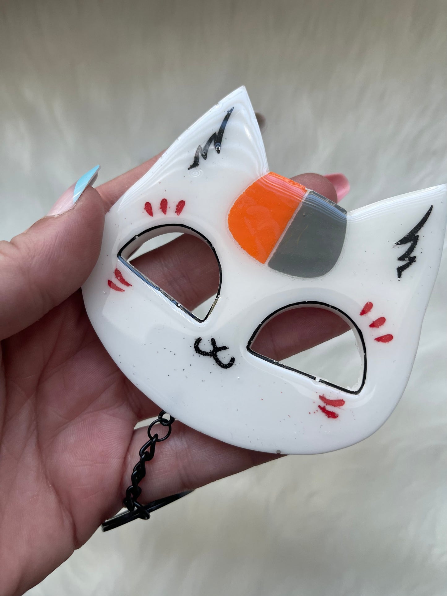 Kawaii Chubby Kitty Spirit Handmade Resin Defense Keychain