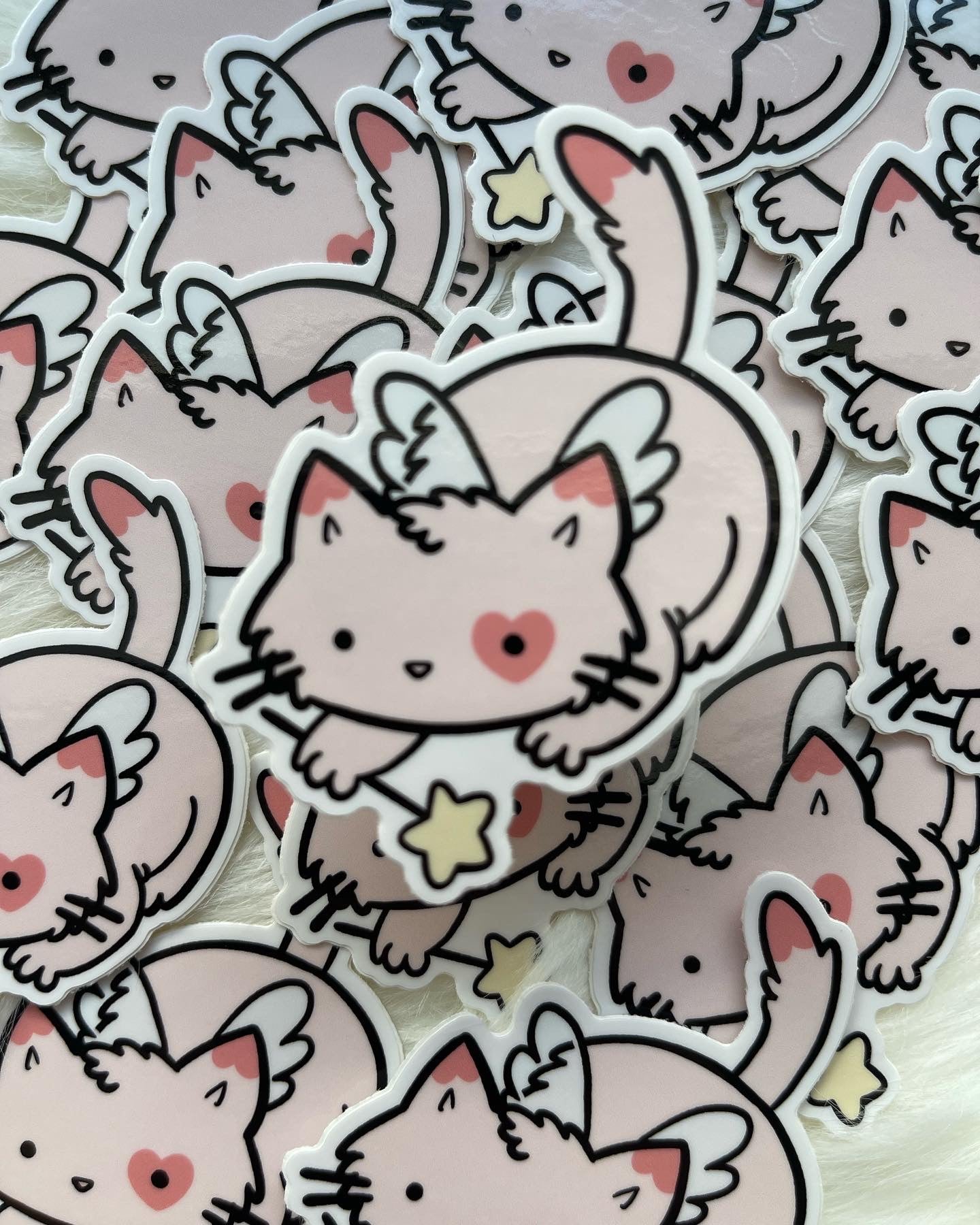 Pink Fairy Godmother Kitty Vinyl Sticker