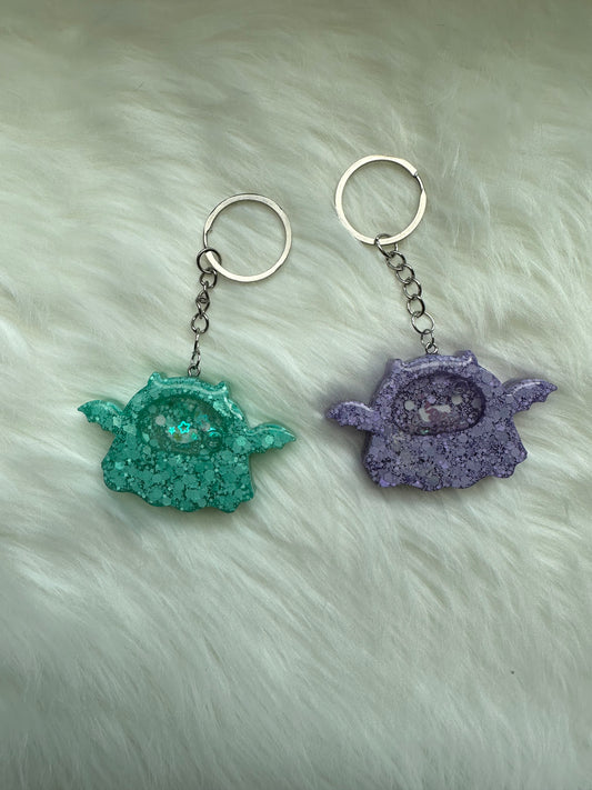 Kawaii Friendly Ghost Pastel Handmade Shaker Keychain