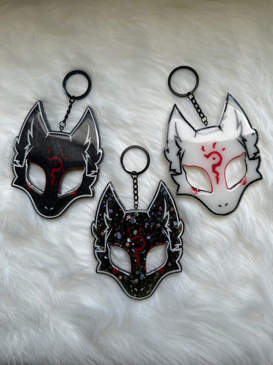 Kitsune Dog Custom Resin Homemade Keychain