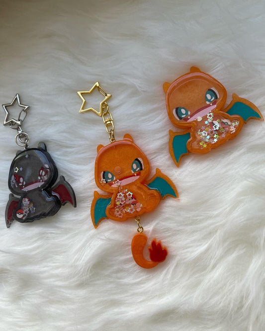 Happy Charizard Handmade Resin Shaker Keychain