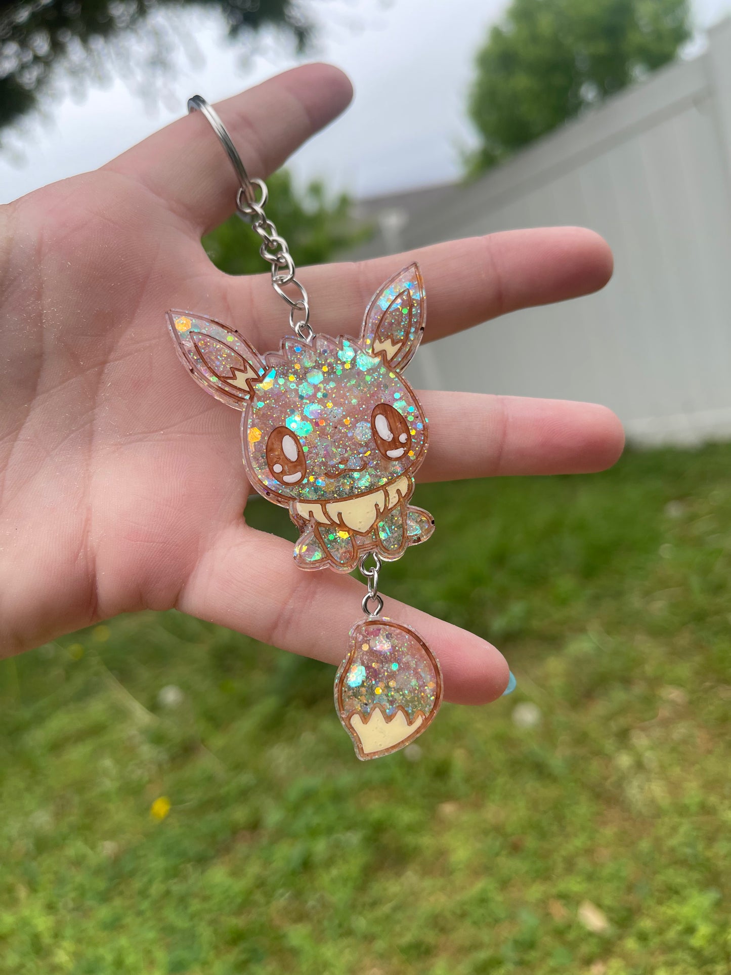 Shiny Evolved Adorable Handmade Eeveelution Resin Keychains