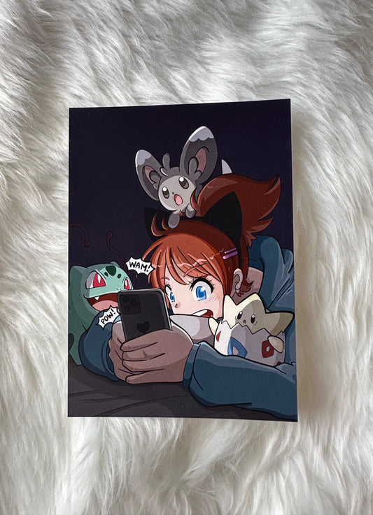 Gamer Girl Night Monsters Print